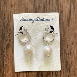 Tommy Bahama hoop pearl drop earring